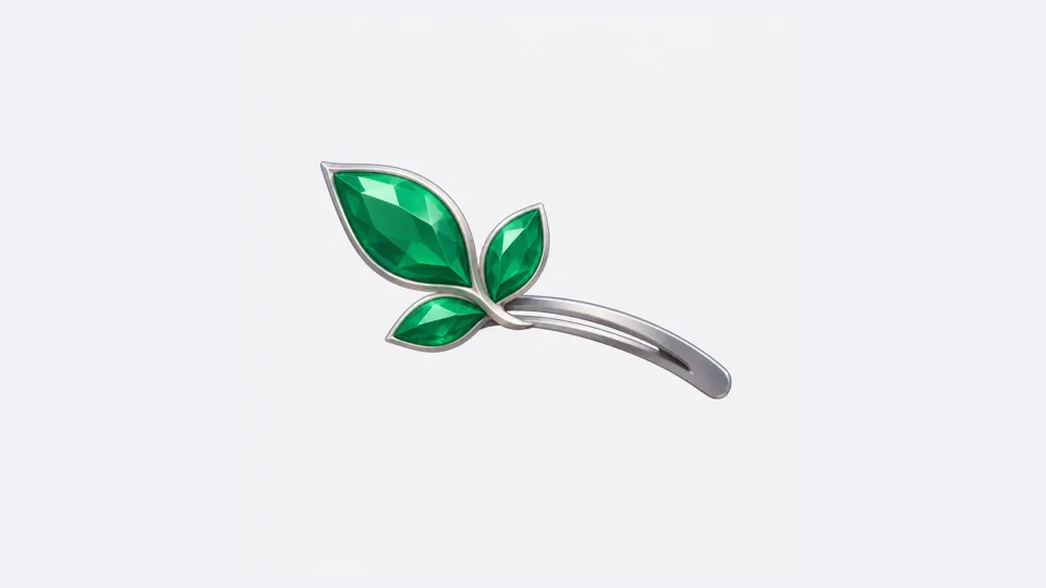Green gemstone leaf accessory concept for a Roblox character