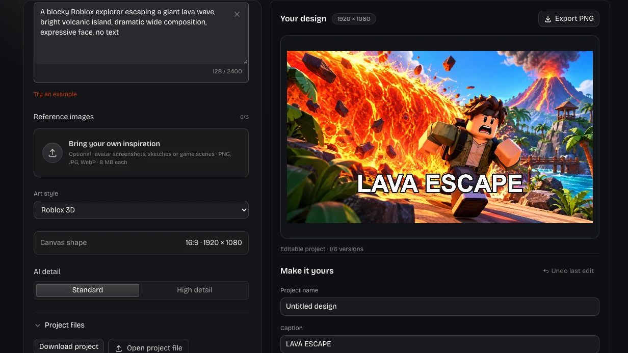 Wide game artwork editor with real image and finishing controls